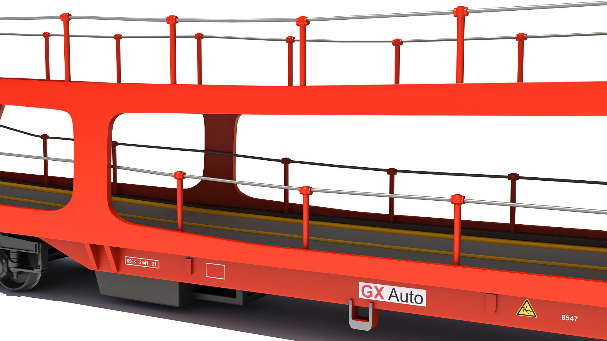 Car Transporter Railroad Wagon 3D model_6