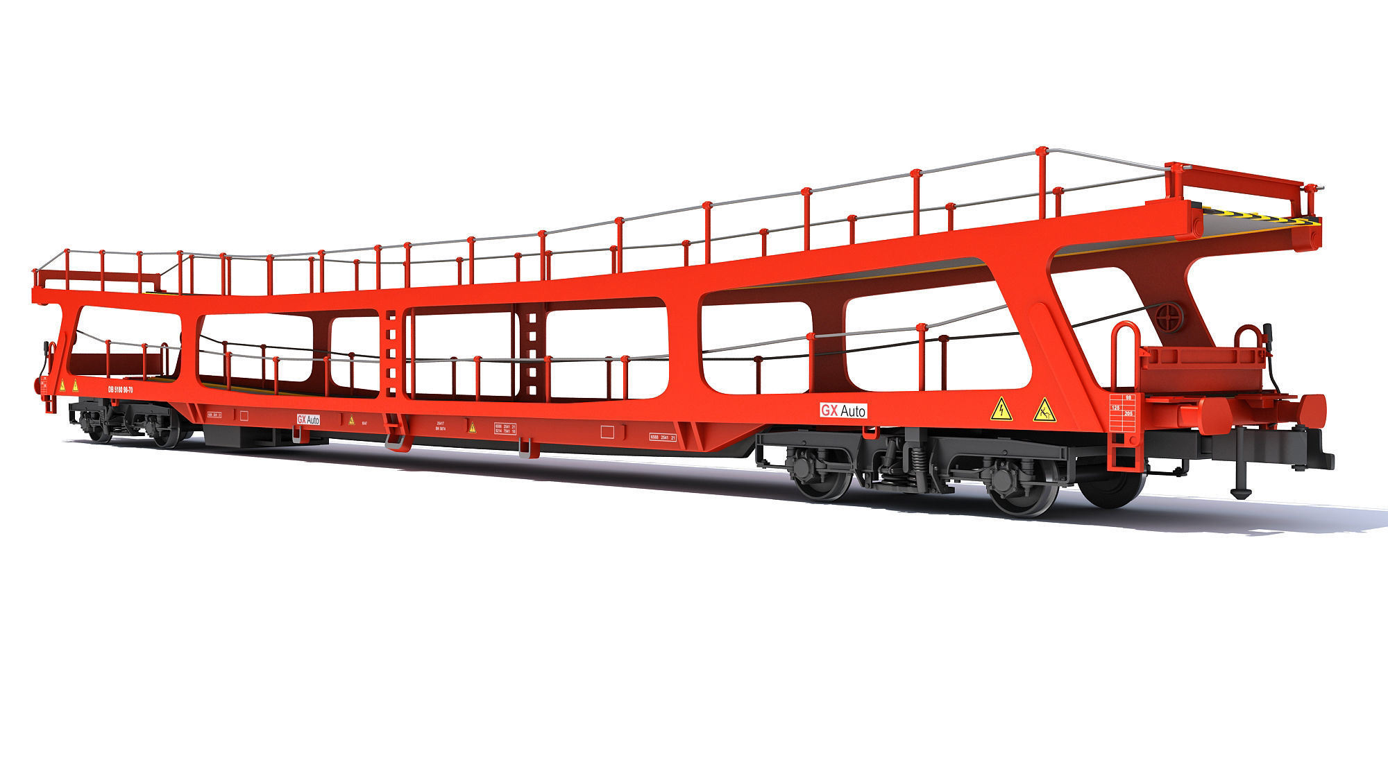 Car Transporter Railroad Wagon 3D model_2