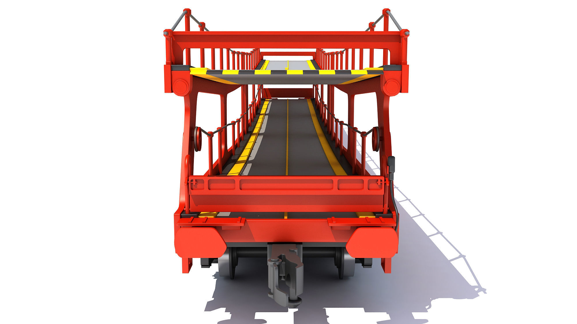 Car Transporter Railroad Wagon 3D model_12