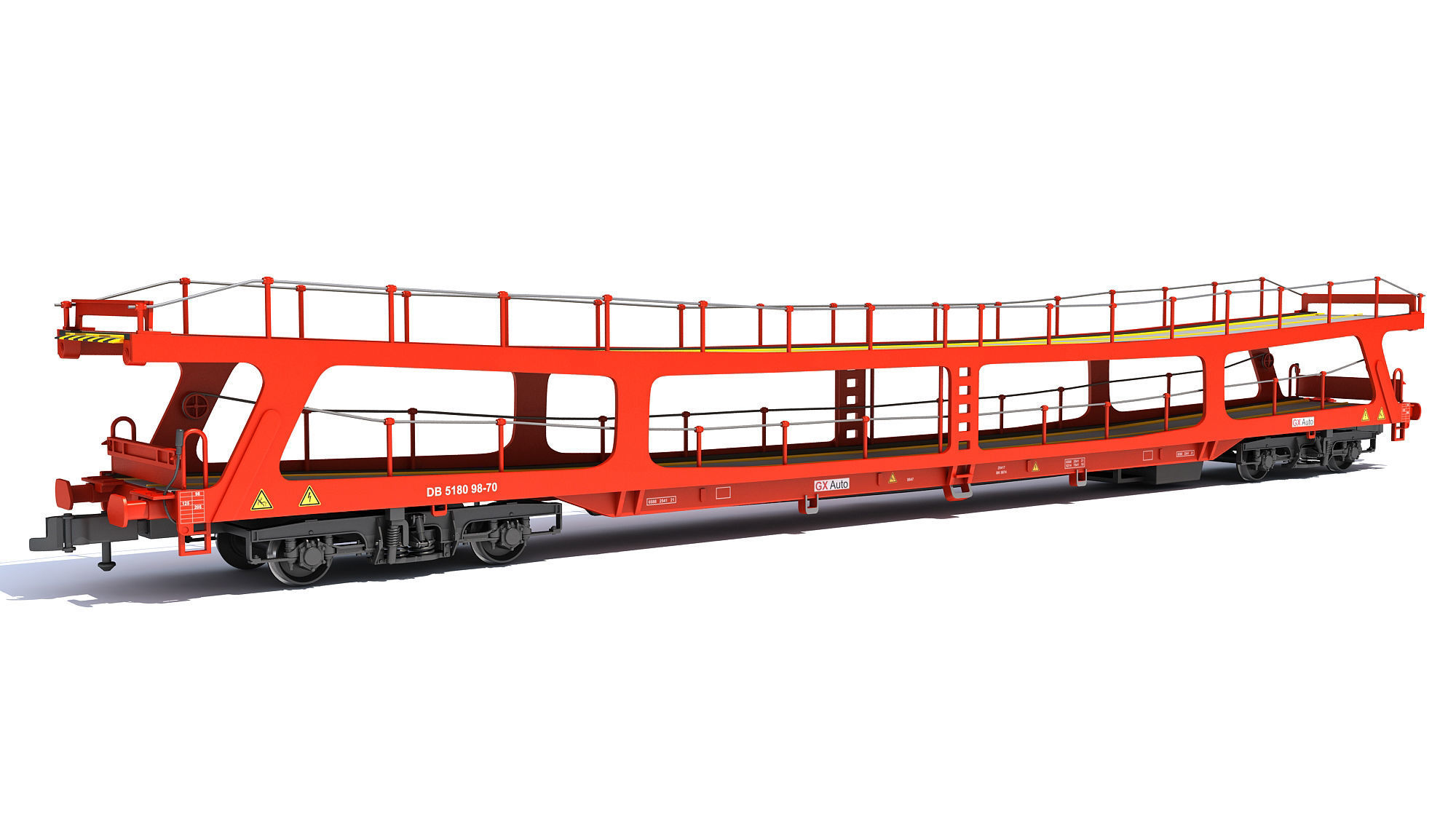 Car Transporter Railroad Wagon 3D model_1