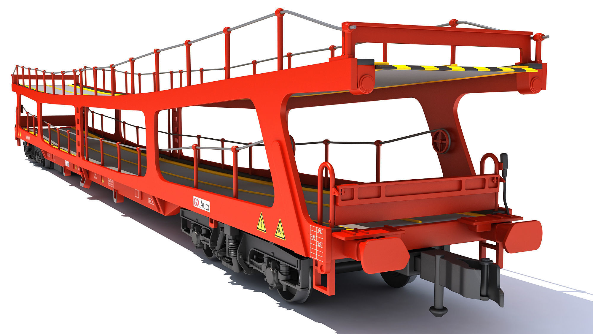Car Transporter Railroad Wagon 3D model_15