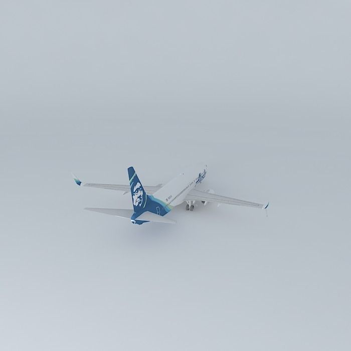 Alaska Airlines Boeing 737 890 N563AS  New Livery 2016 Split ... Free 3D model_1