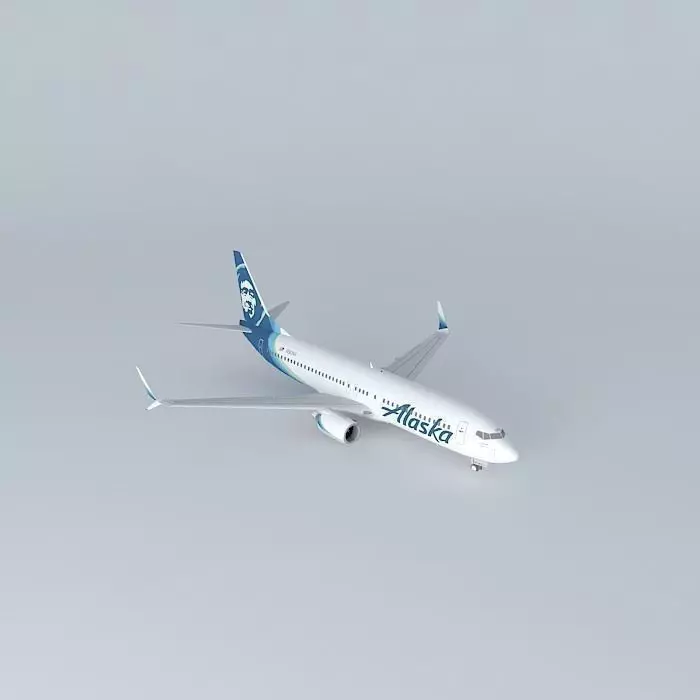 Alaska Airlines Boeing 737 890 N563AS  New Livery 2016 Split ... Free 3D model_0