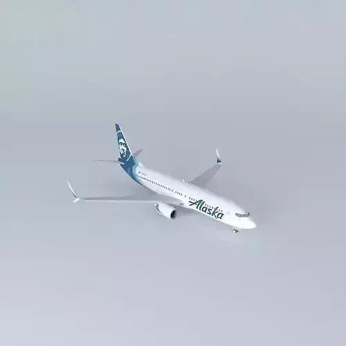 Alaska Airlines Boeing 737 890 N563AS  New Livery 2016 Split ... Free 3D model