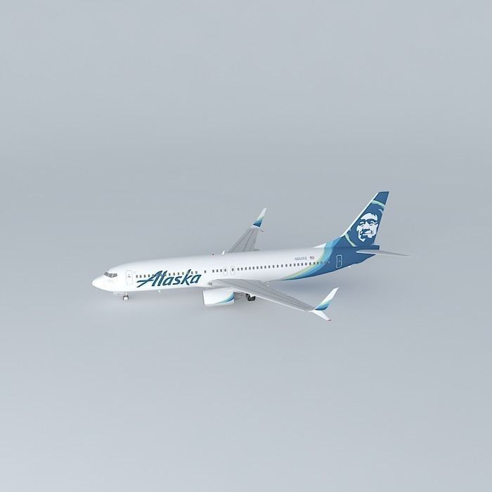 Alaska Airlines Boeing 737 890 N563AS  New Livery 2016 Split ... Free 3D model_2