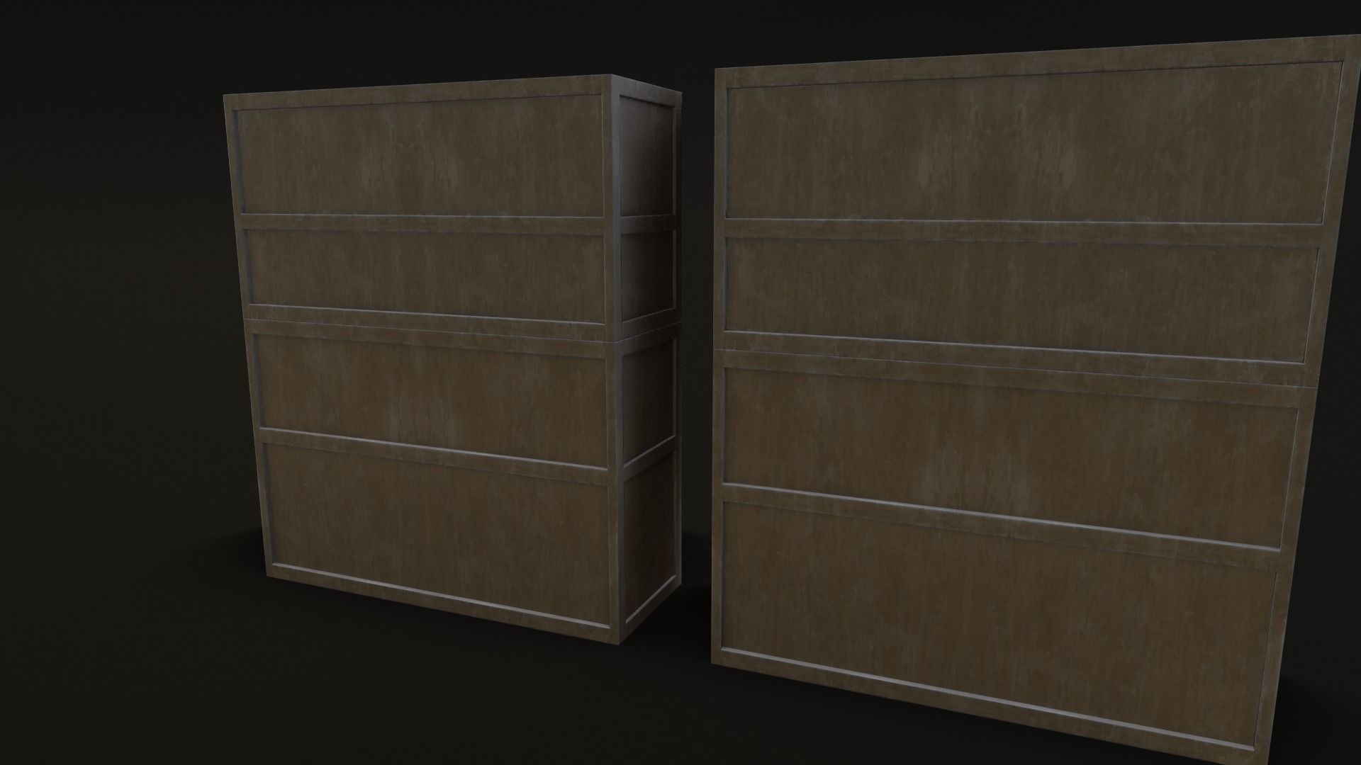 Old Japanese Shelf Low-poly 3D model_21