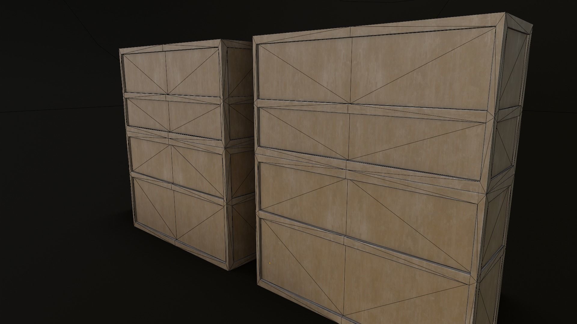 Old Japanese Shelf Low-poly 3D model_31