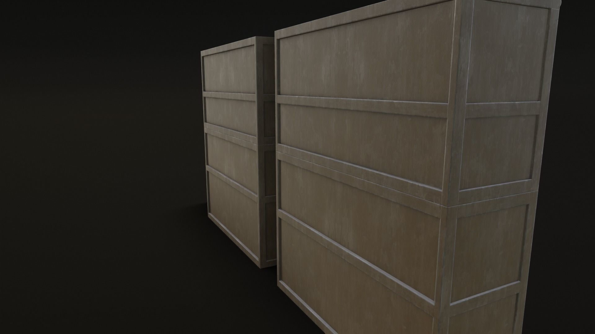 Old Japanese Shelf Low-poly 3D model_24