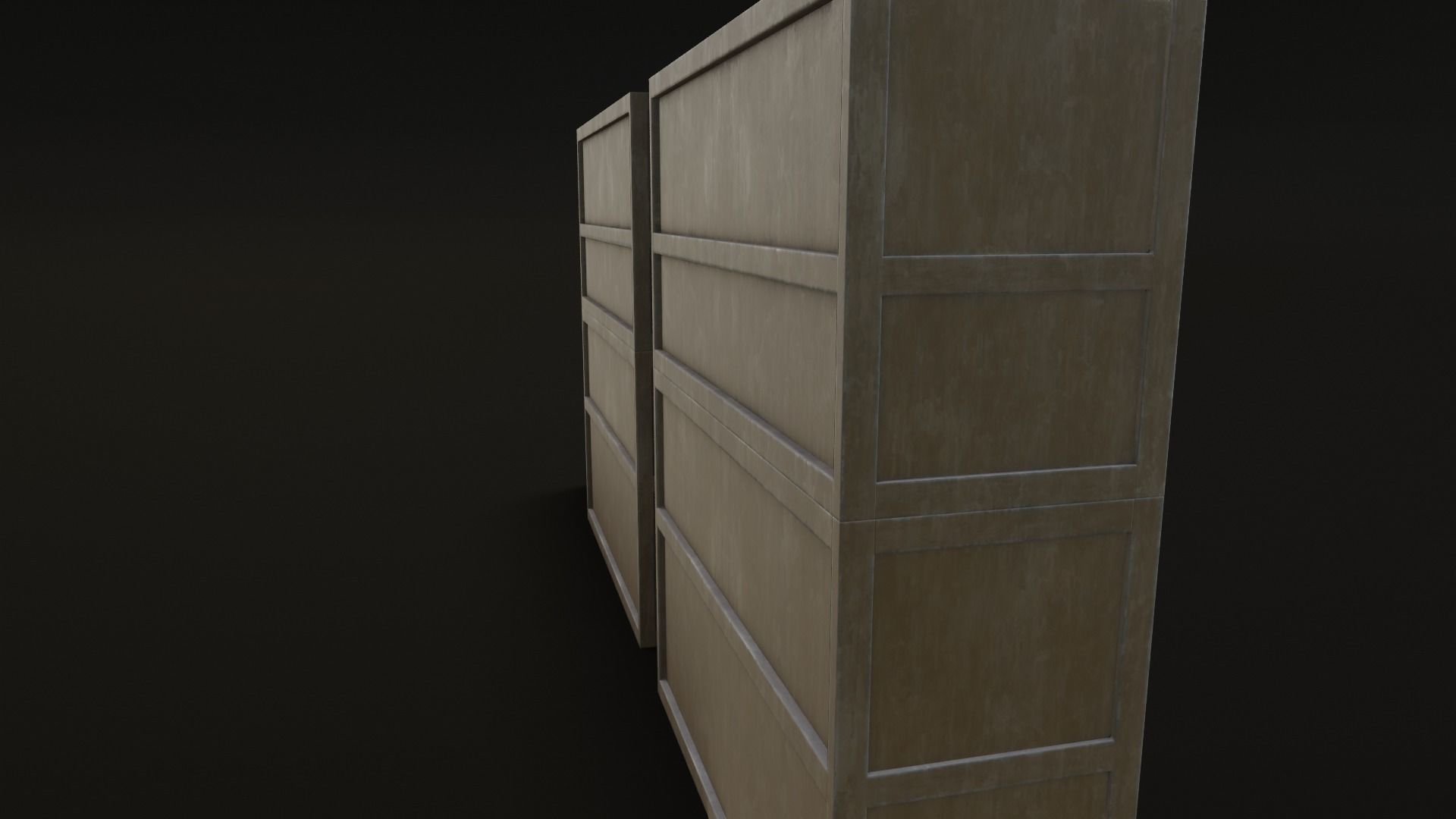 Old Japanese Shelf Low-poly 3D model_25