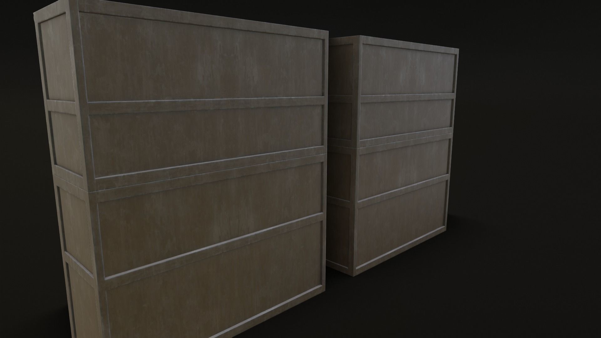 Old Japanese Shelf Low-poly 3D model_16