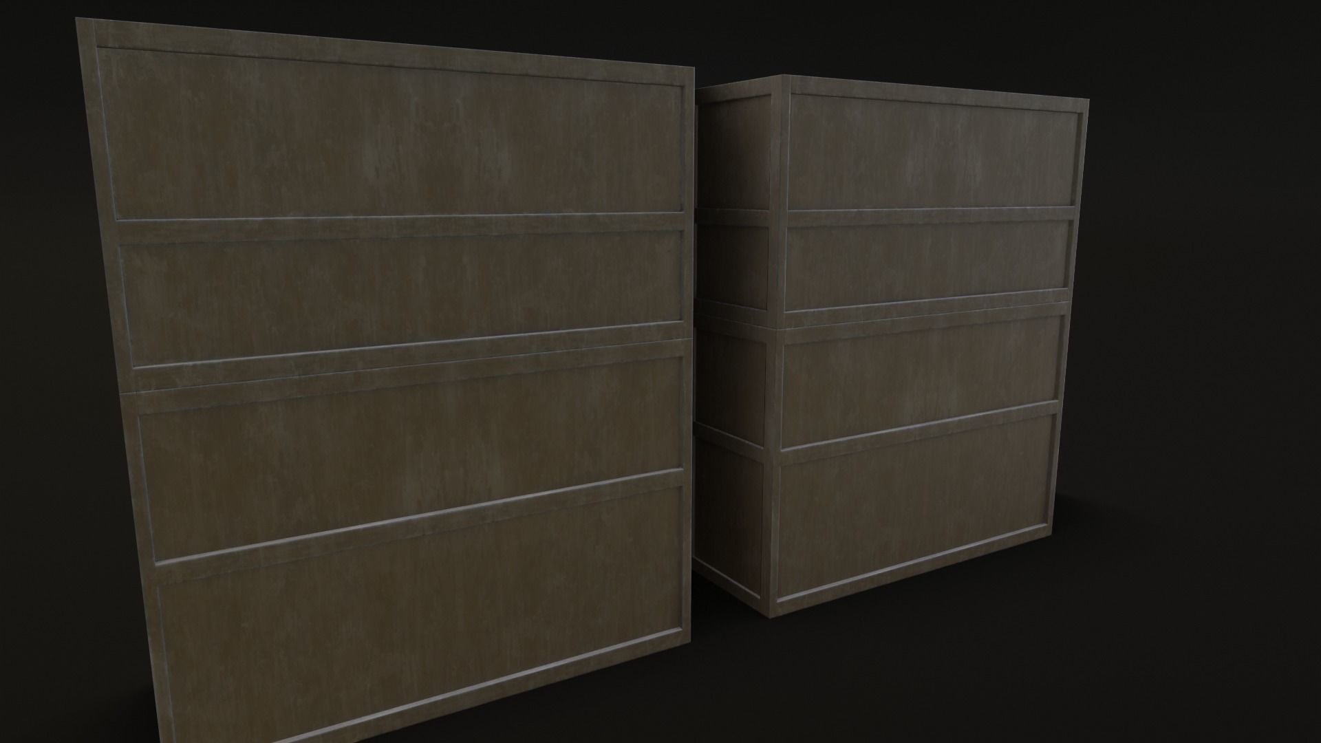 Old Japanese Shelf Low-poly 3D model_17