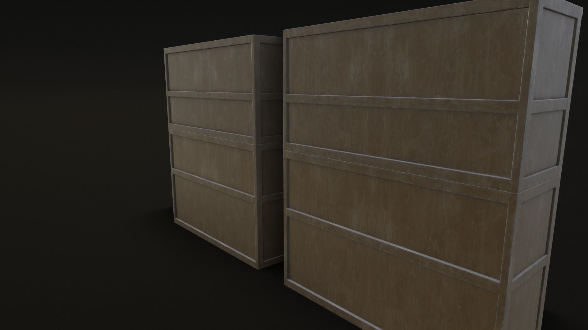 Old Japanese Shelf Low-poly 3D model_23