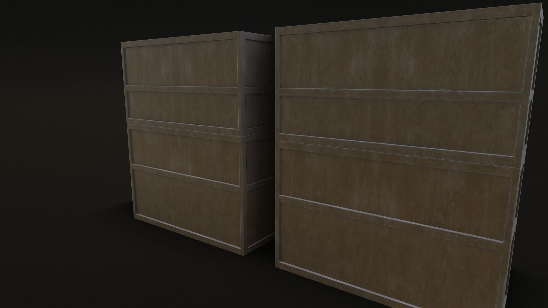 Old Japanese Shelf Low-poly 3D model_22