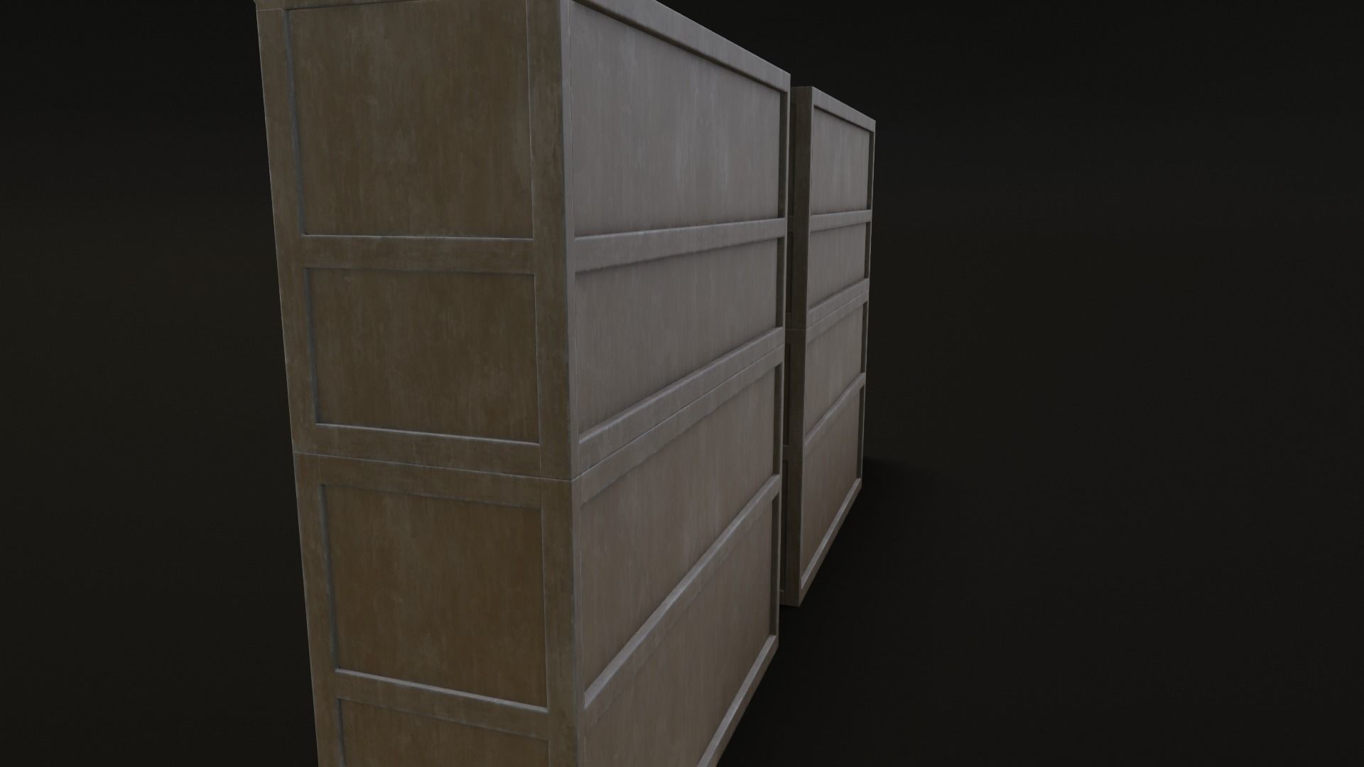 Old Japanese Shelf Low-poly 3D model_14