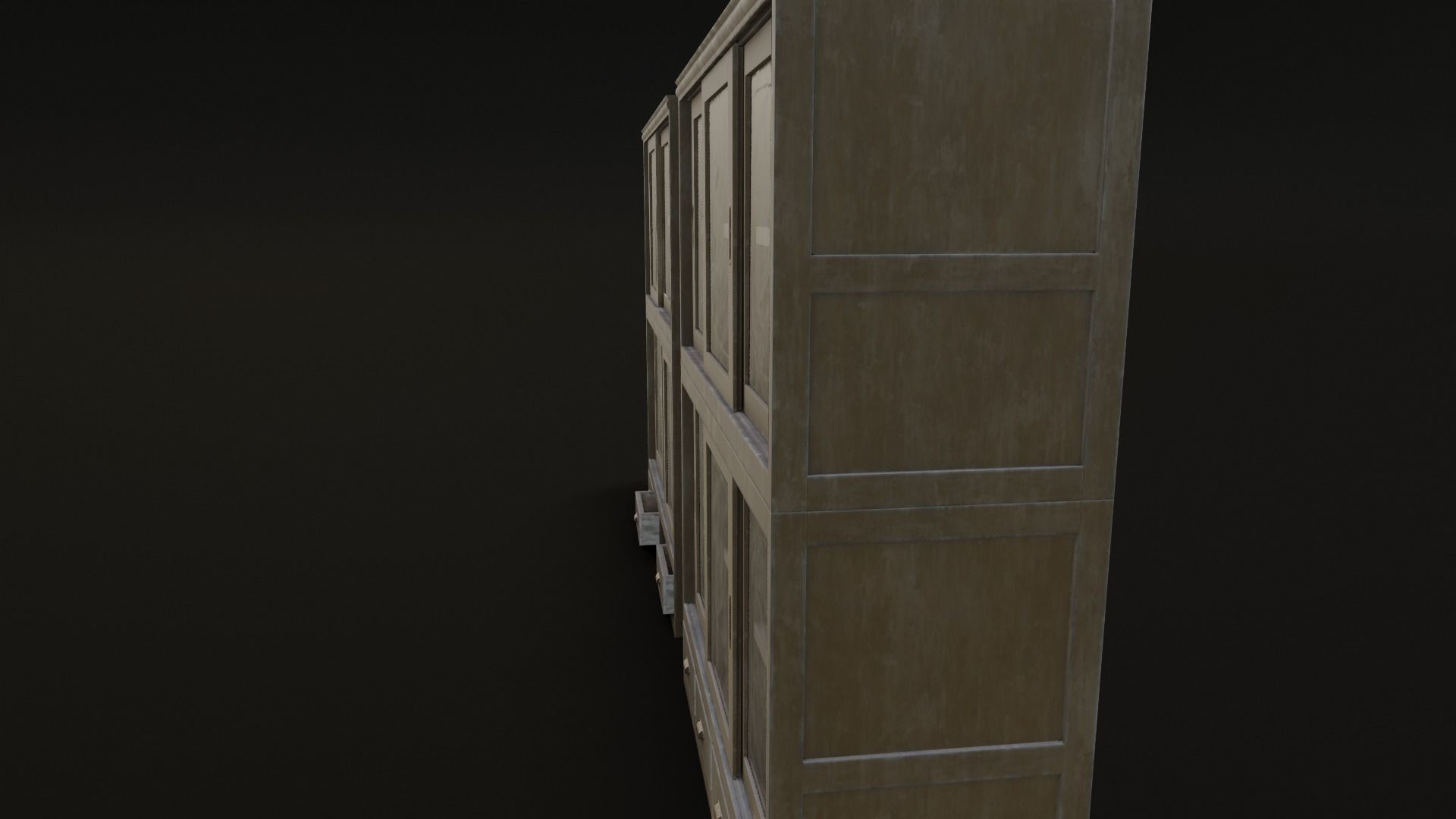 Old Japanese Shelf Low-poly 3D model_12