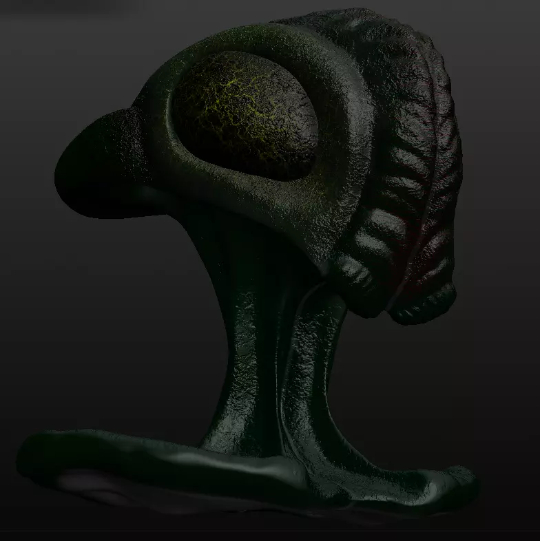 Curious being head 3D model