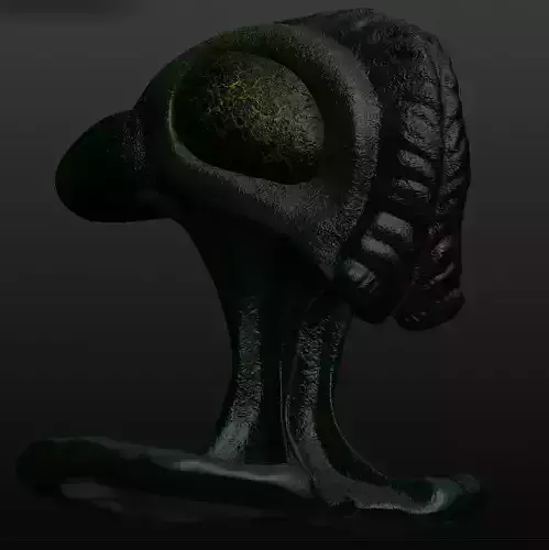 Curious being head 3D model