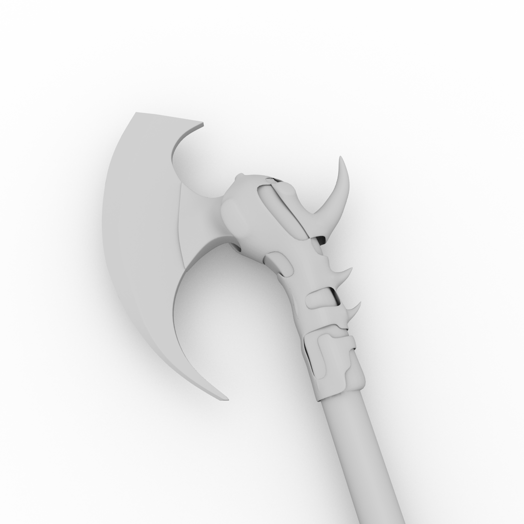 Dragon Battle Axe 3D model_3