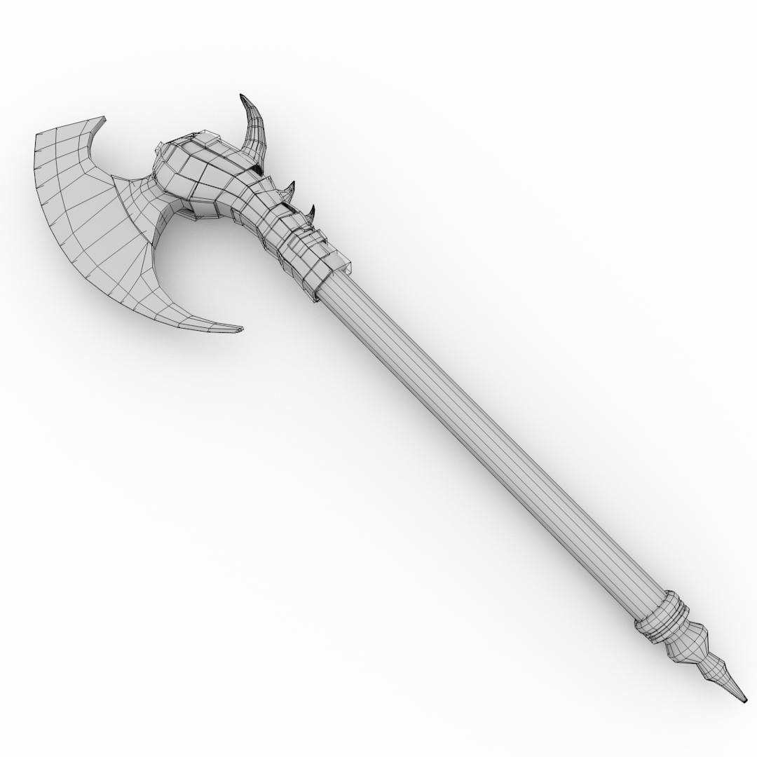Dragon Battle Axe 3D model_5