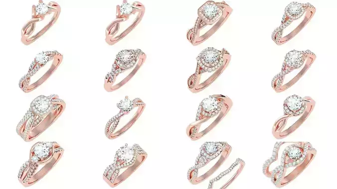 56 Twist Shank Arm solitaire wedding engagement women ring 3D Model Collection 56 Twist Shank Arm solitaire wedding engagement women ring 3D Model Collection