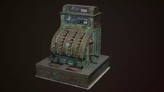 Antique Cash Register  National Low-poly 3D model