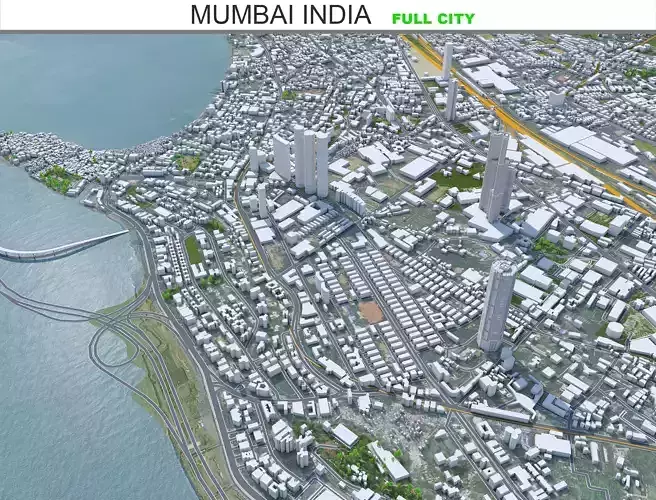 Mumbai City India Low-poly 3D model