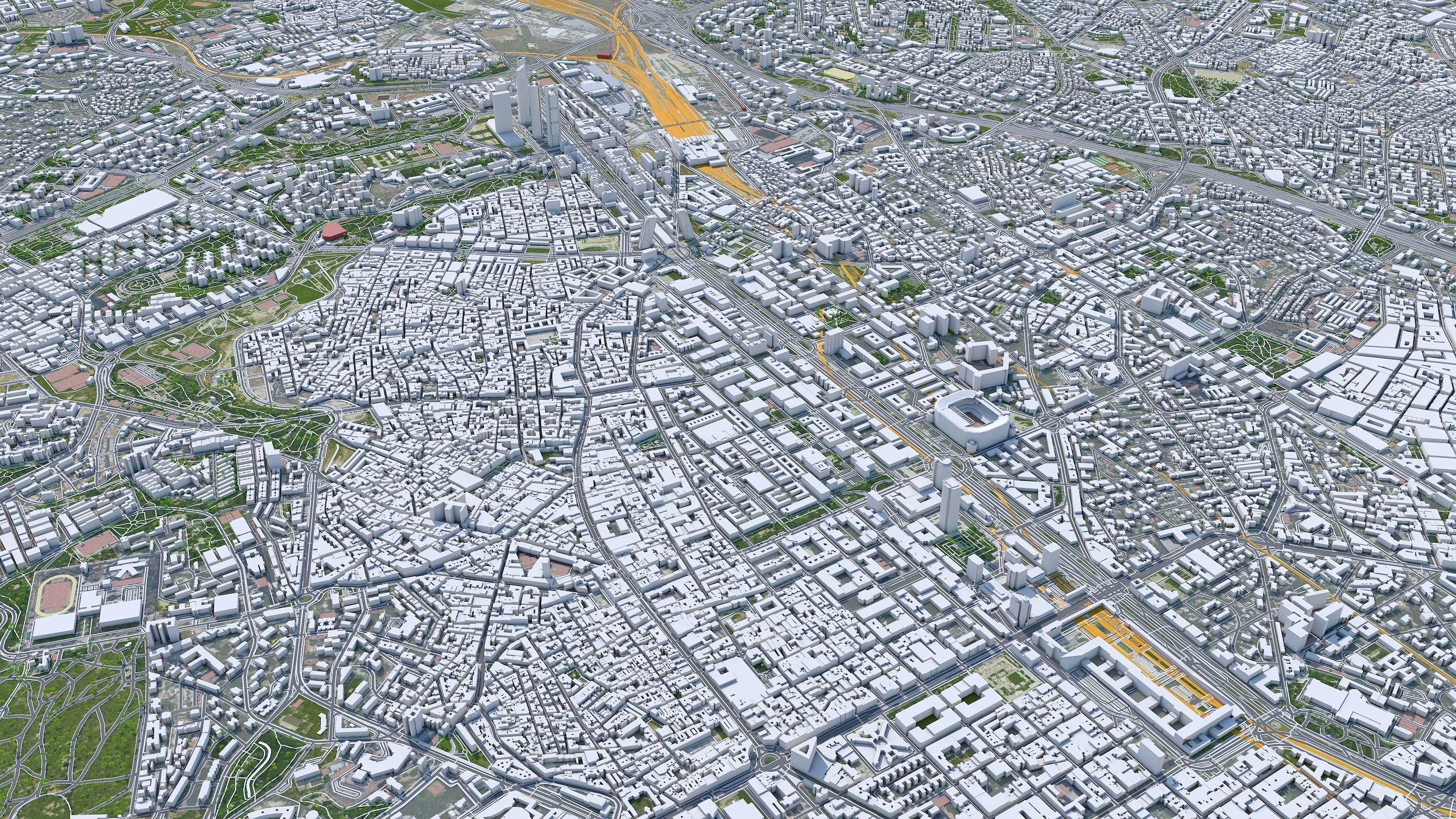 Madrid City in Spain Low-poly 3D model_4