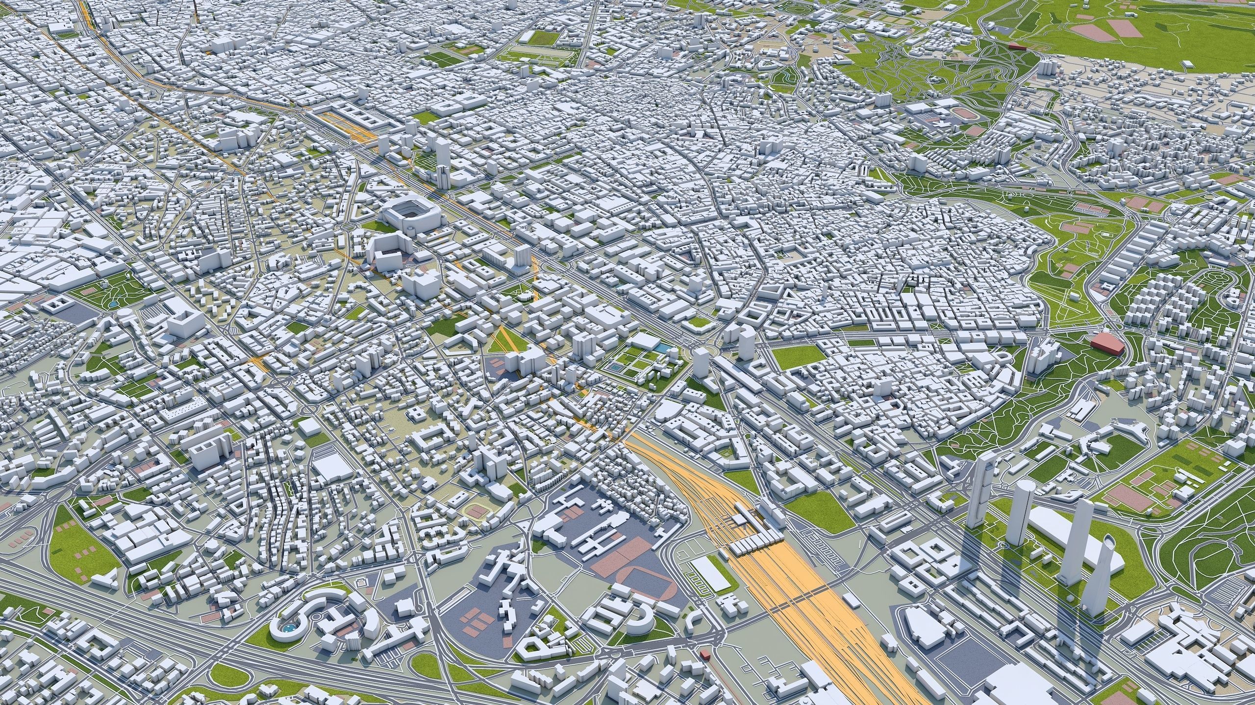 Madrid City in Spain Low-poly 3D model_18