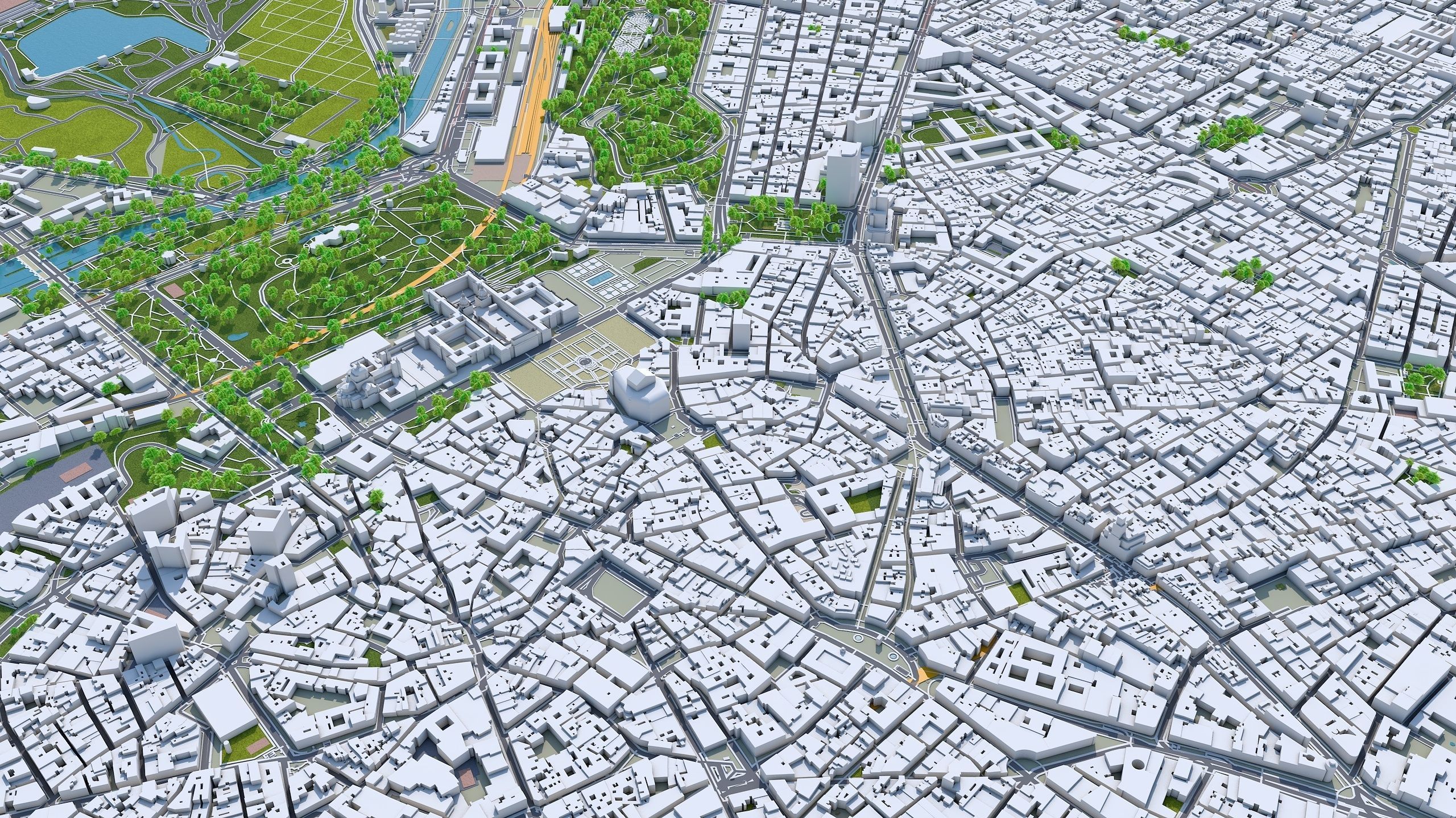 Madrid City in Spain Low-poly 3D model_32