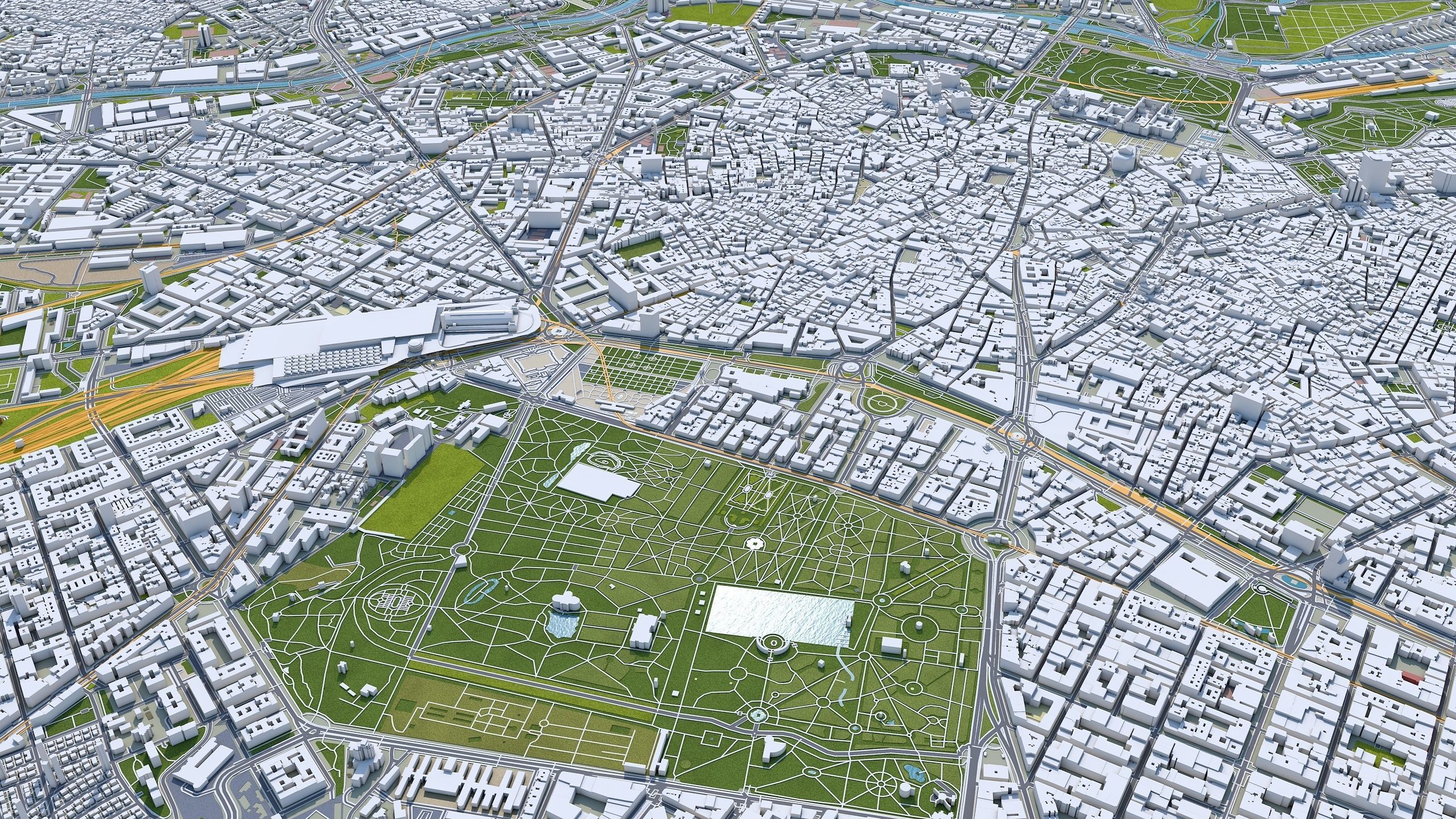 Madrid City in Spain Low-poly 3D model_17