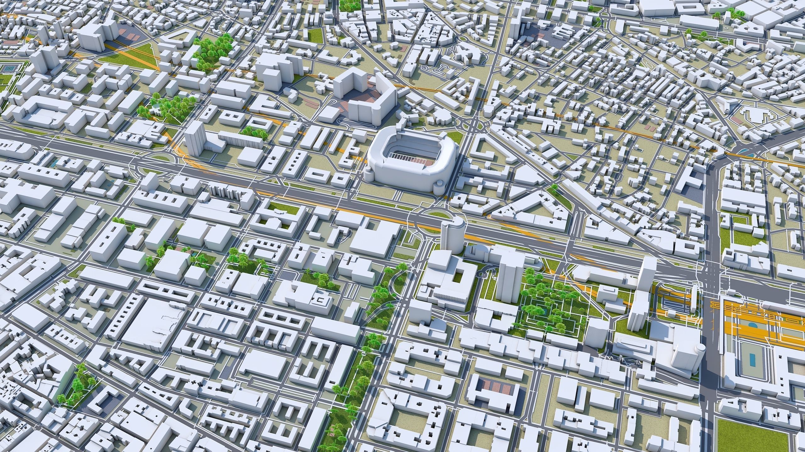 Madrid City in Spain Low-poly 3D model_5