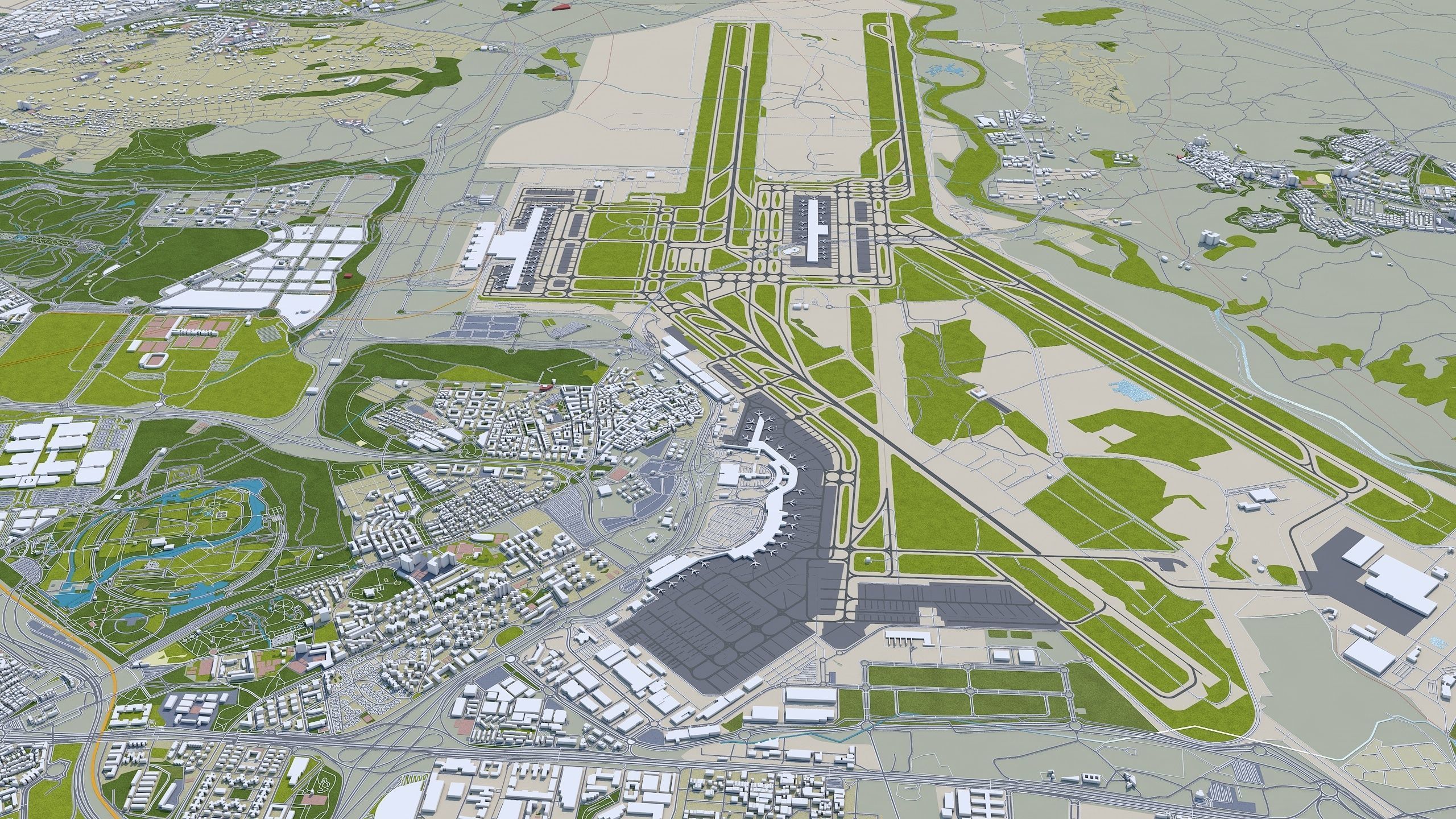 Madrid City in Spain Low-poly 3D model_11