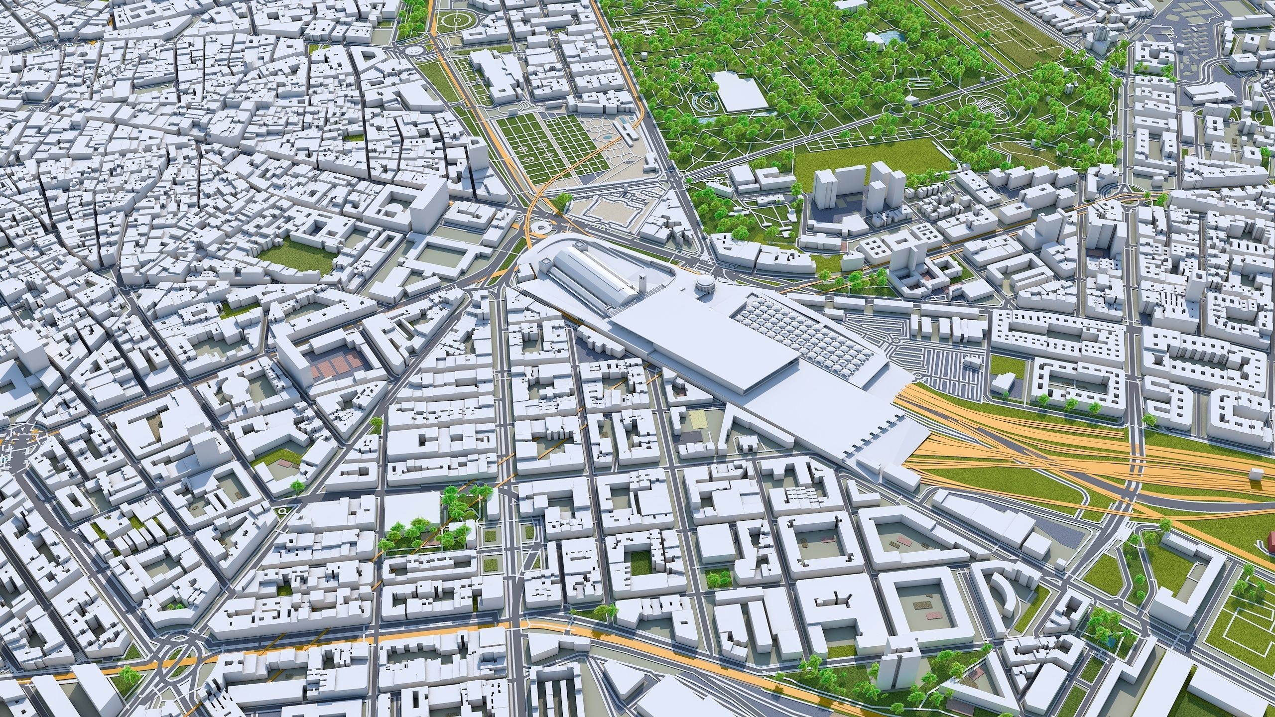 Madrid City in Spain Low-poly 3D model_7