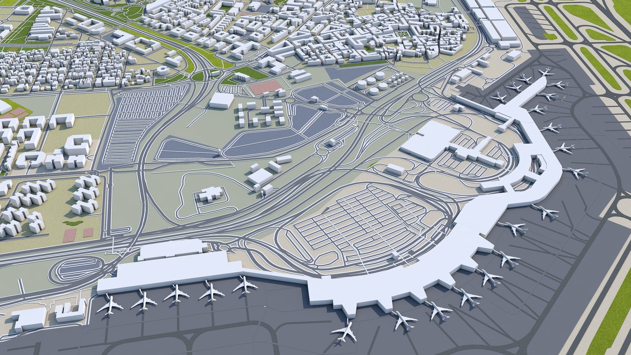 Madrid City in Spain Low-poly 3D model_12