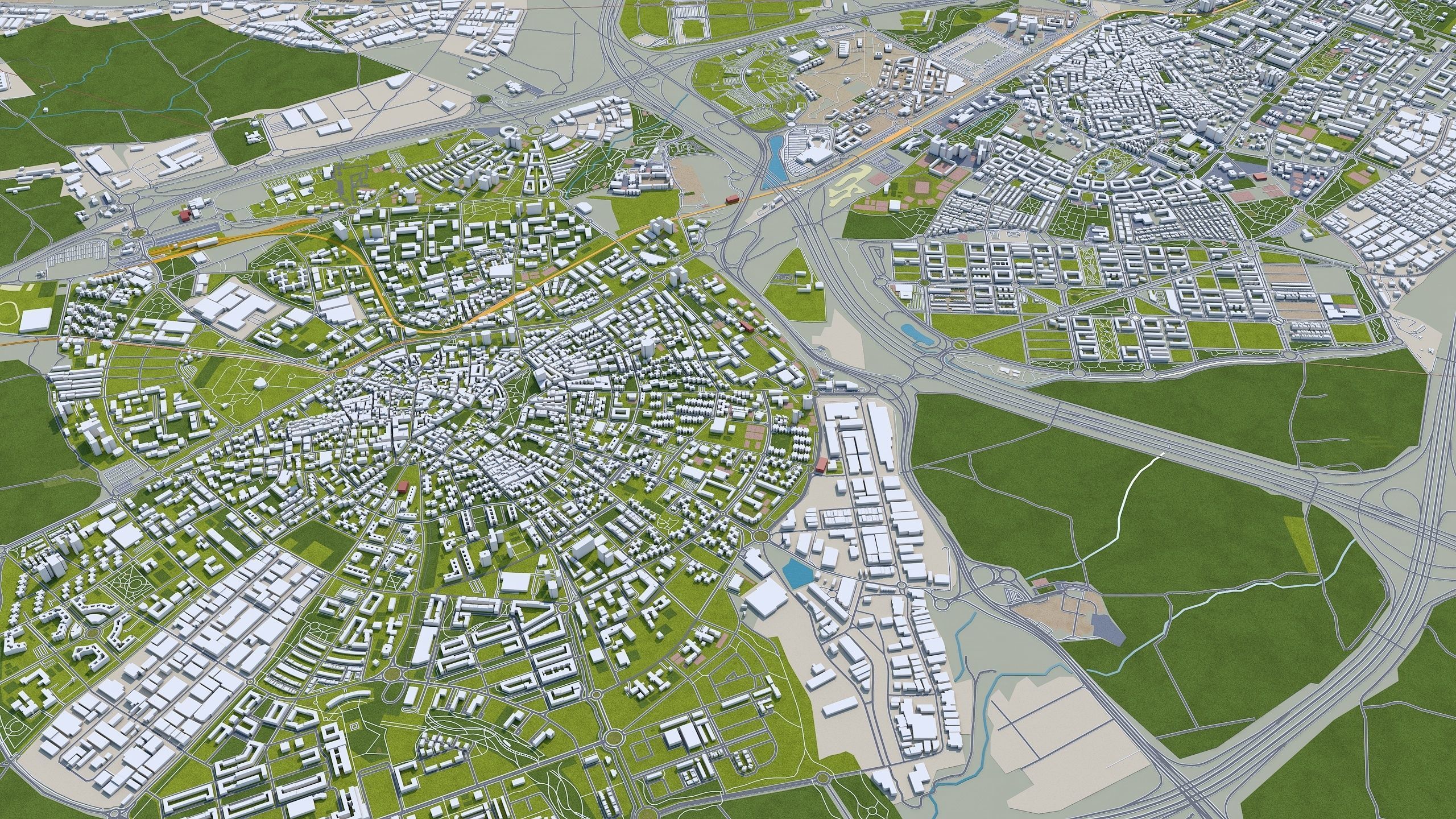 Madrid City in Spain Low-poly 3D model_14