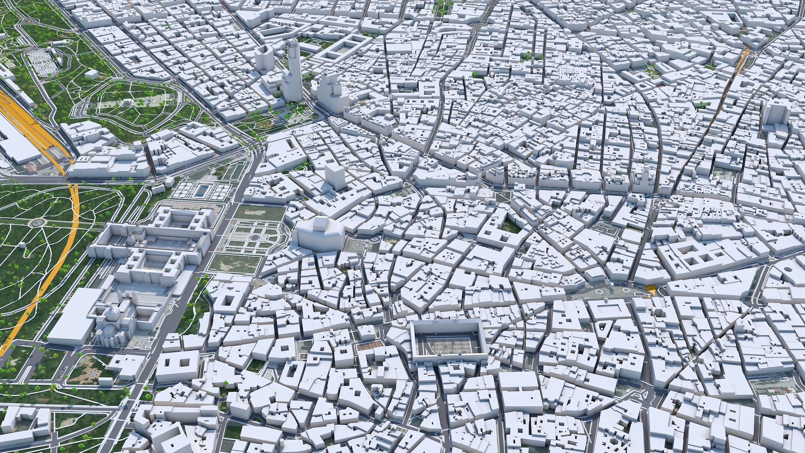 Madrid City in Spain Low-poly 3D model_1
