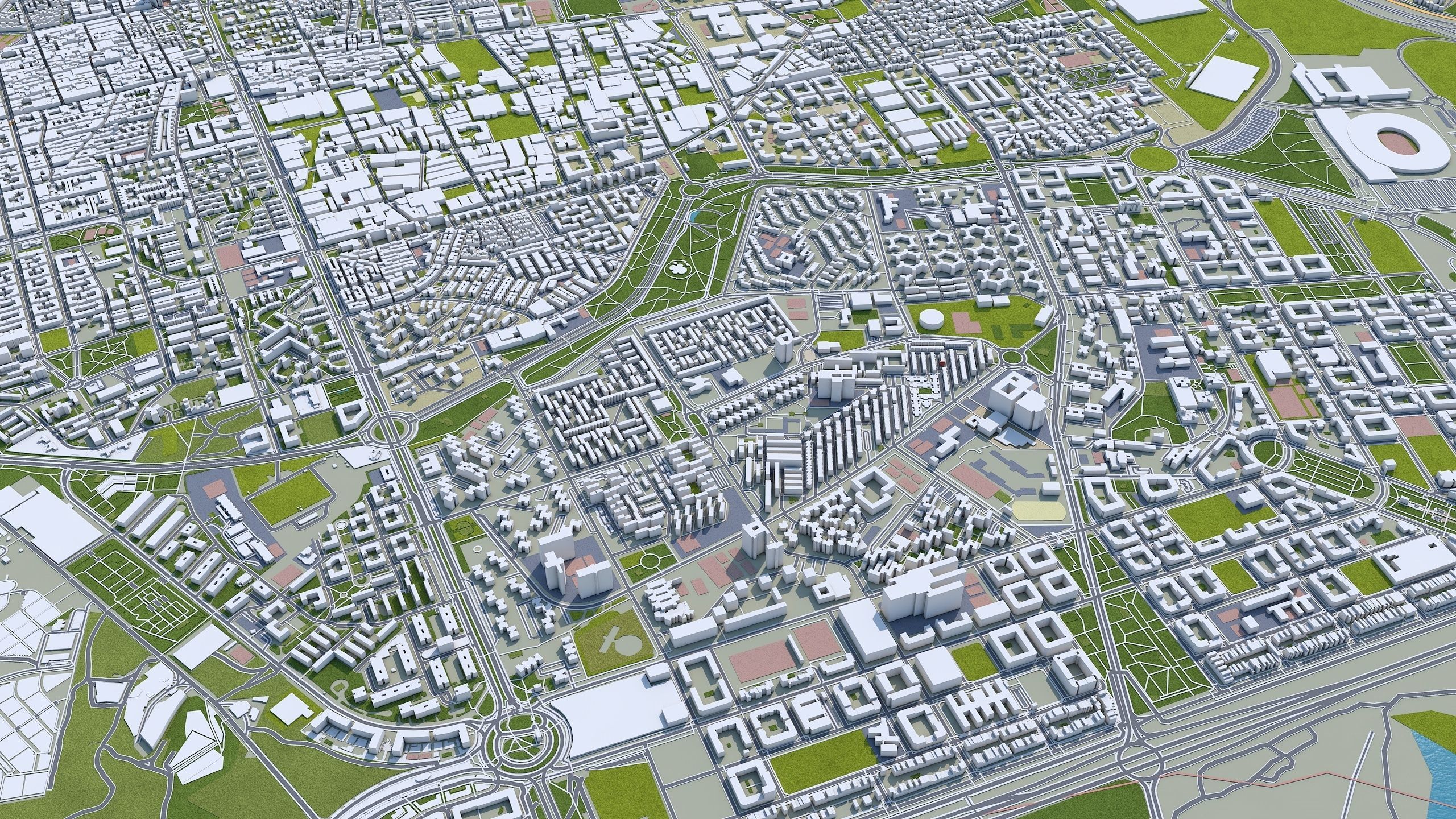 Madrid City in Spain Low-poly 3D model_15