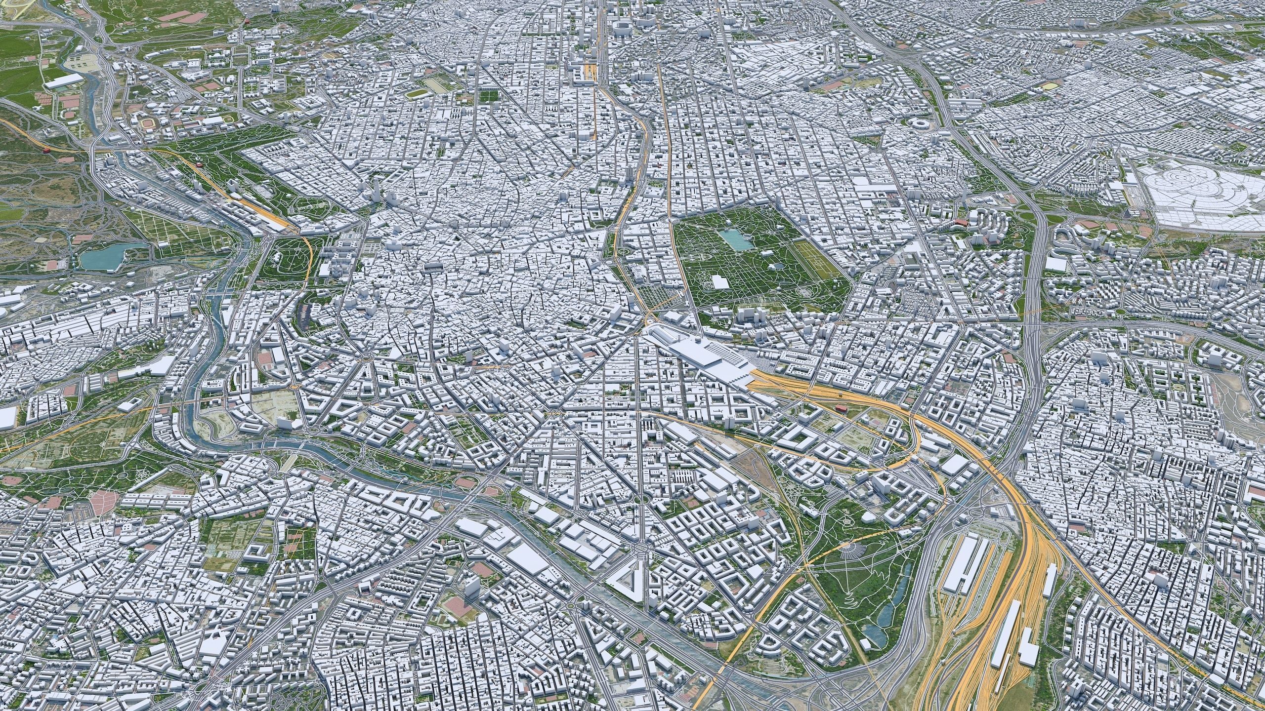 Madrid City in Spain Low-poly 3D model_3