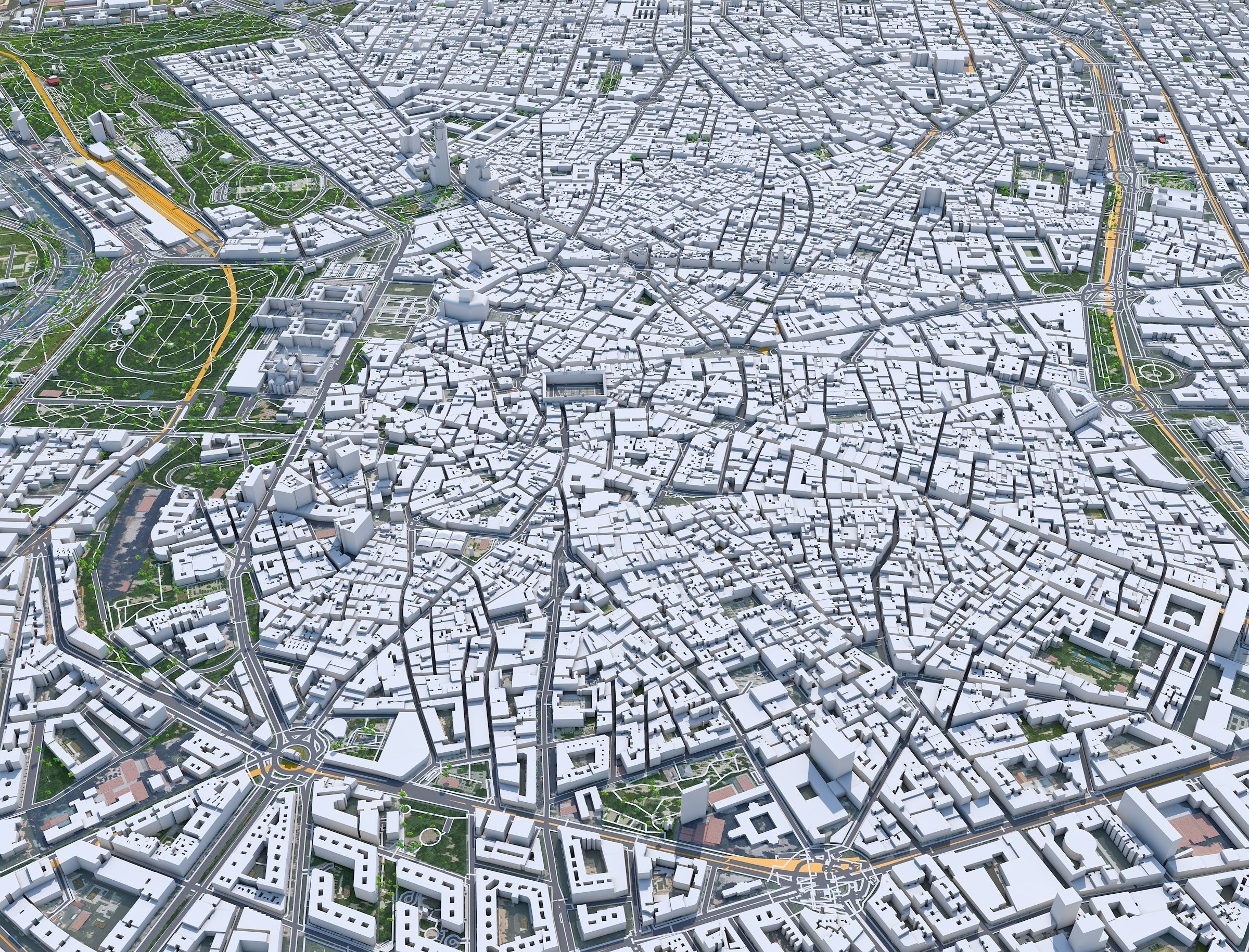 Madrid City in Spain Low-poly 3D model_35