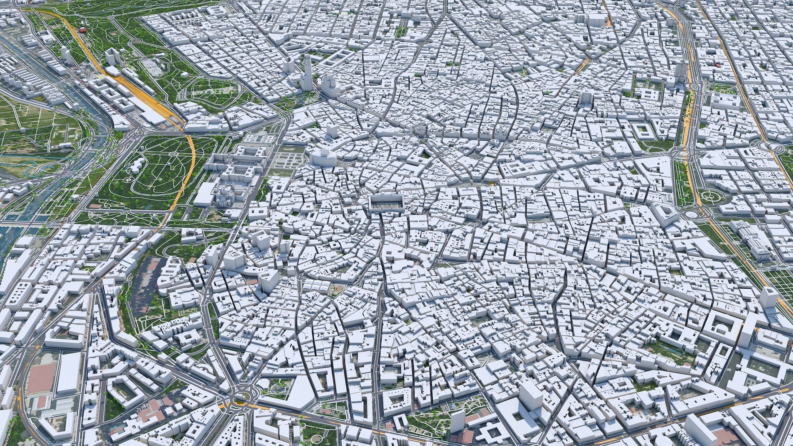 Madrid City in Spain Low-poly 3D model_2