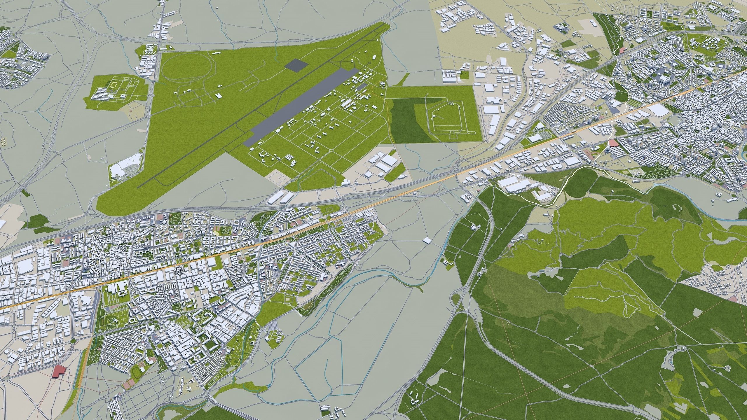 Madrid City in Spain Low-poly 3D model_13