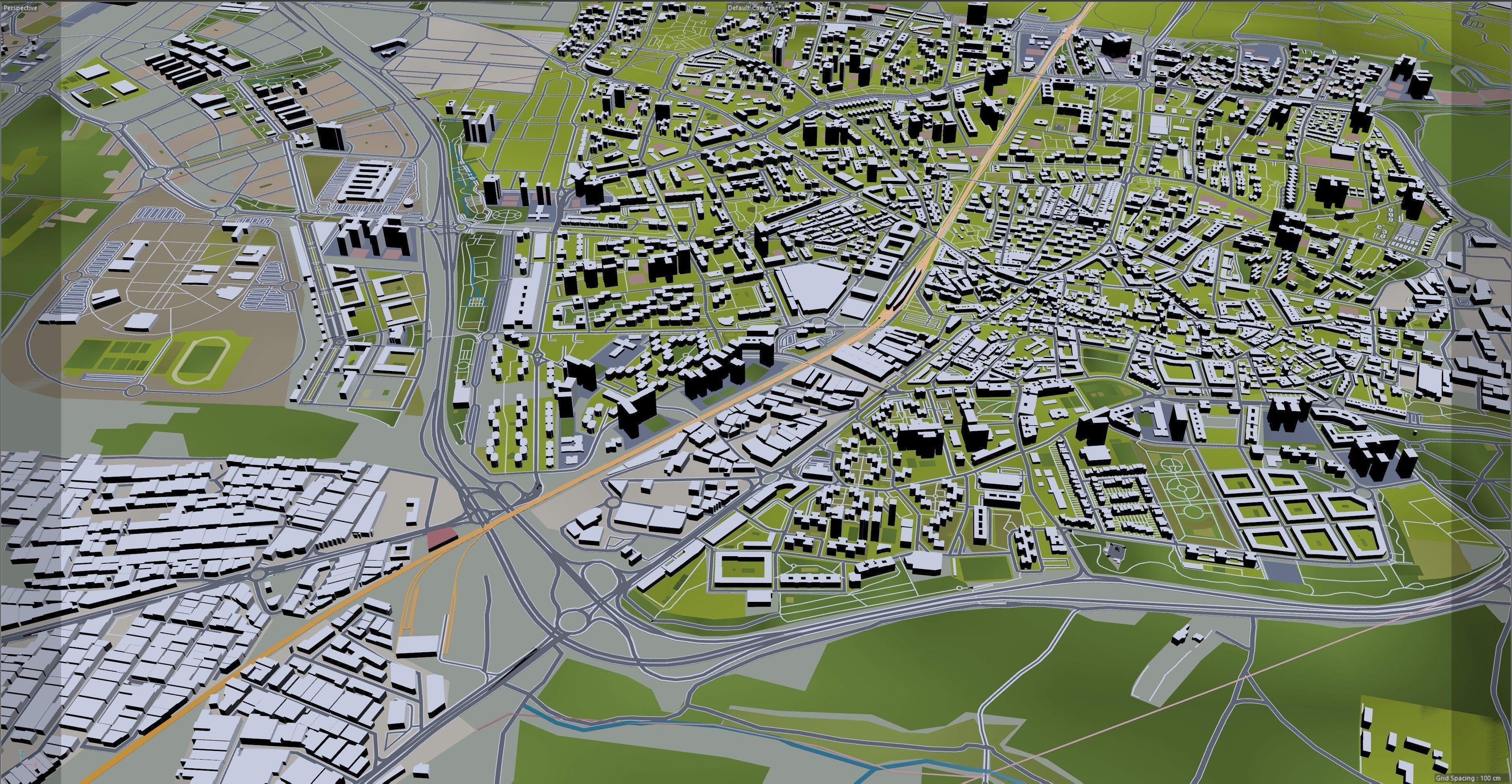 Madrid City in Spain Low-poly 3D model_26