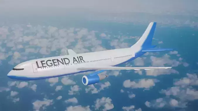 Aeroplane Airbus A380 custom design 3D model