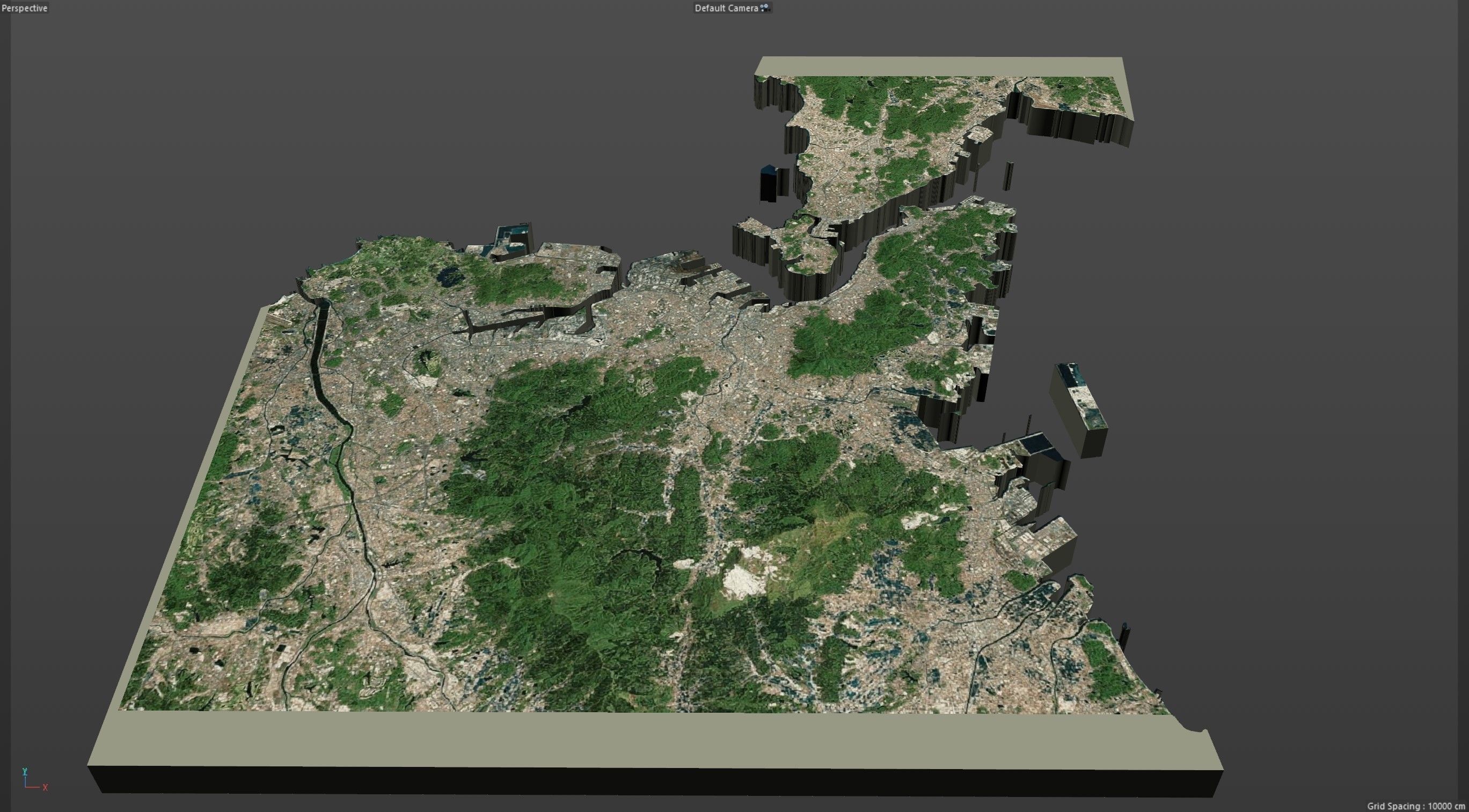 Kitakyushu Japan 50km Low-poly 3D model_21