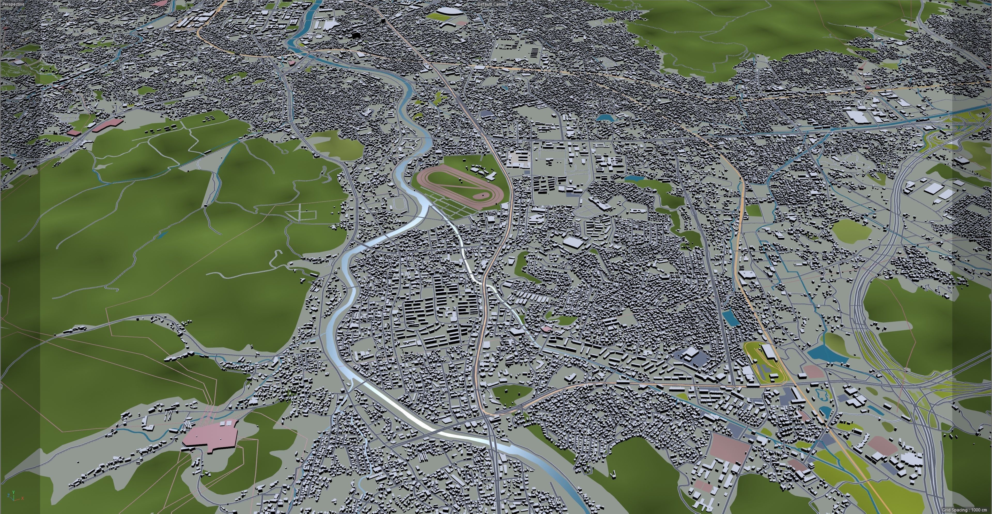 Kitakyushu Japan 50km Low-poly 3D model_25