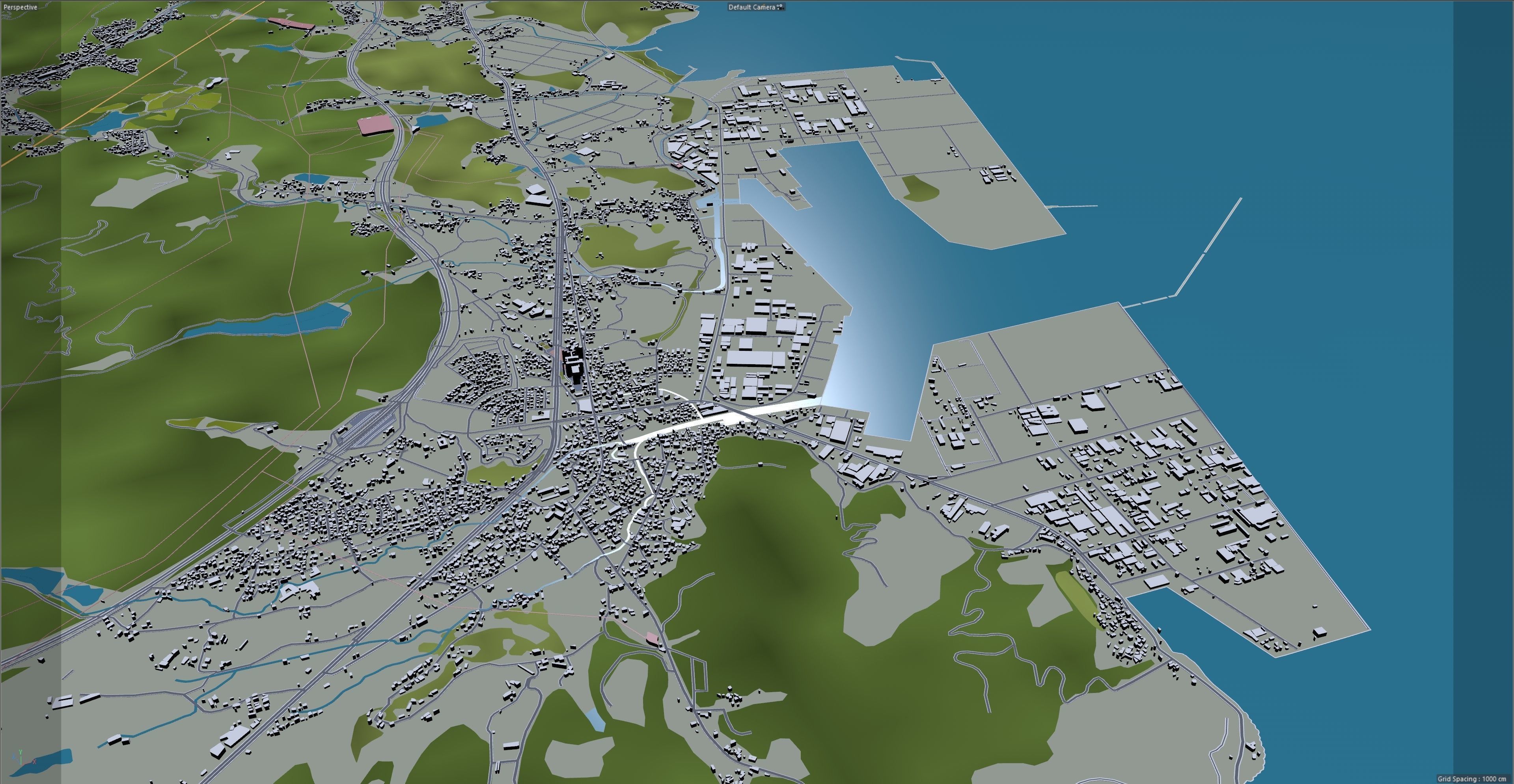 Kitakyushu Japan 50km Low-poly 3D model_26