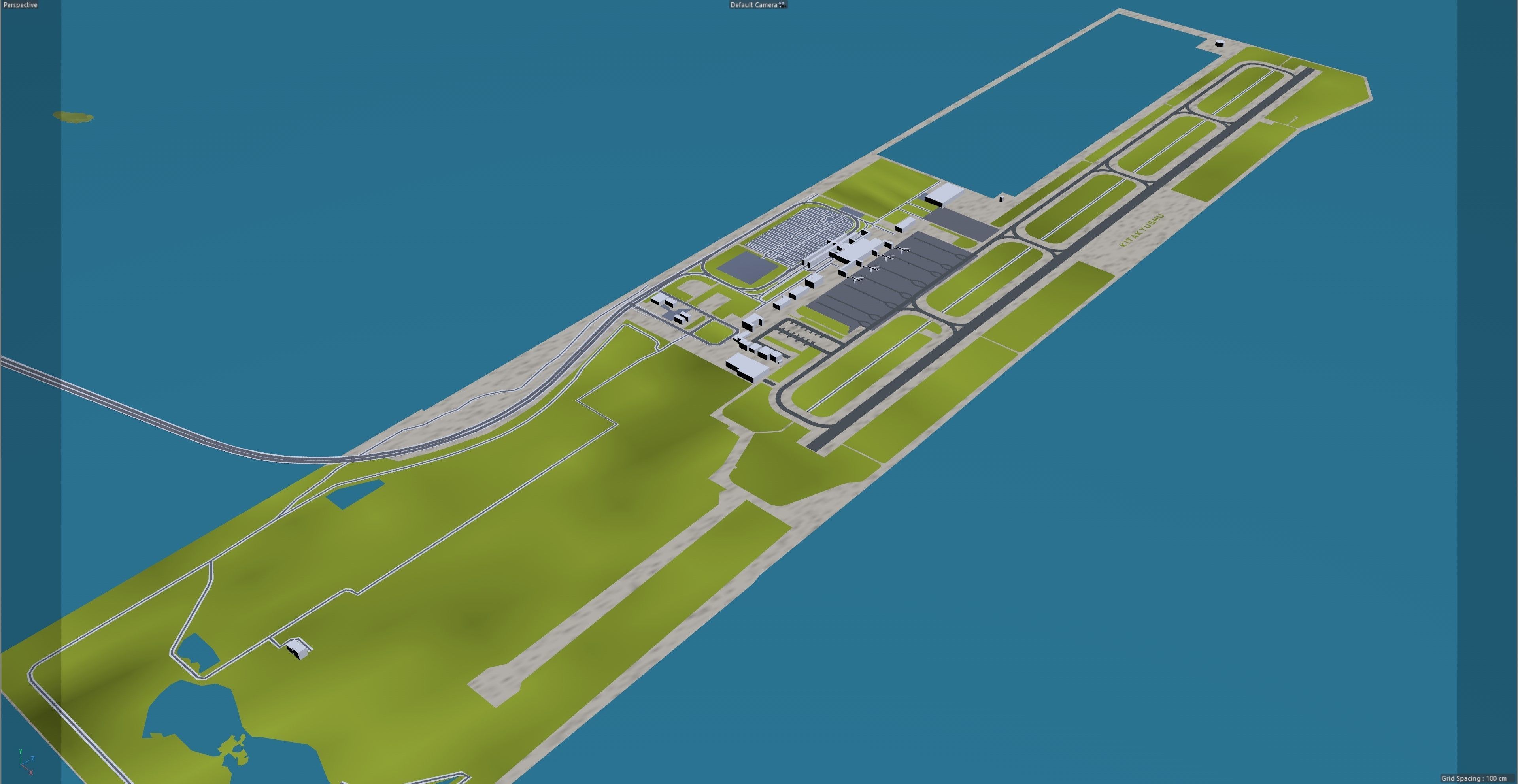 Kitakyushu Japan 50km Low-poly 3D model_22