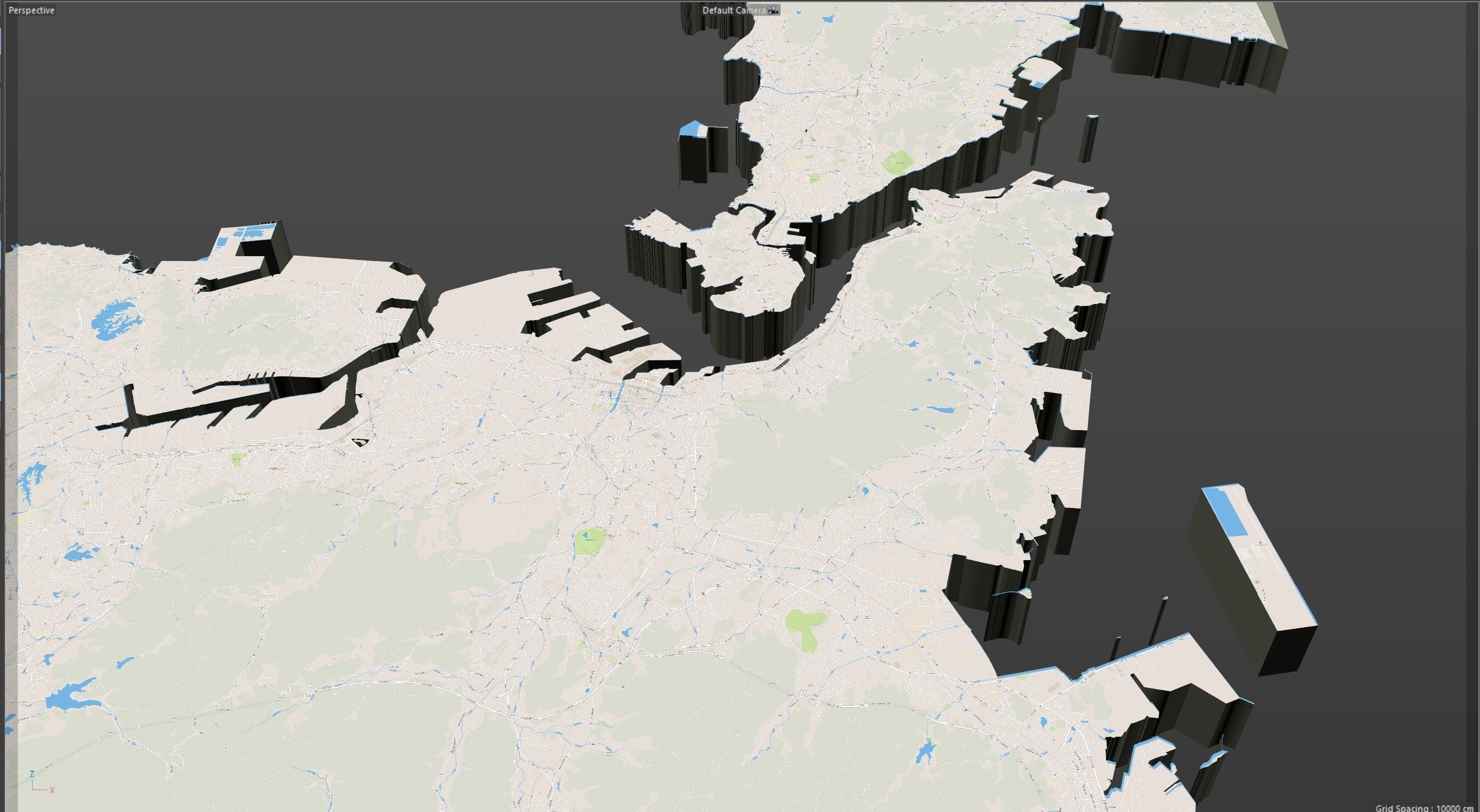 Kitakyushu Japan 50km Low-poly 3D model_20
