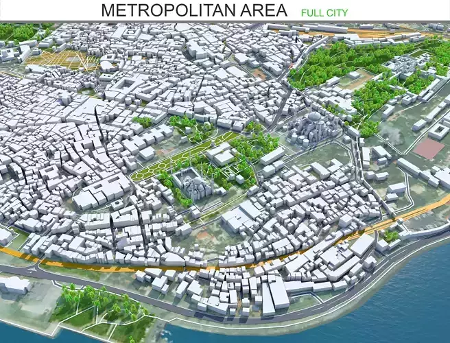 Istanbul Metropolitan Area Turkey Low-poly 3D model