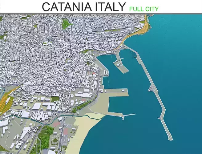 Catania Sicily 30km Low-poly 3D model